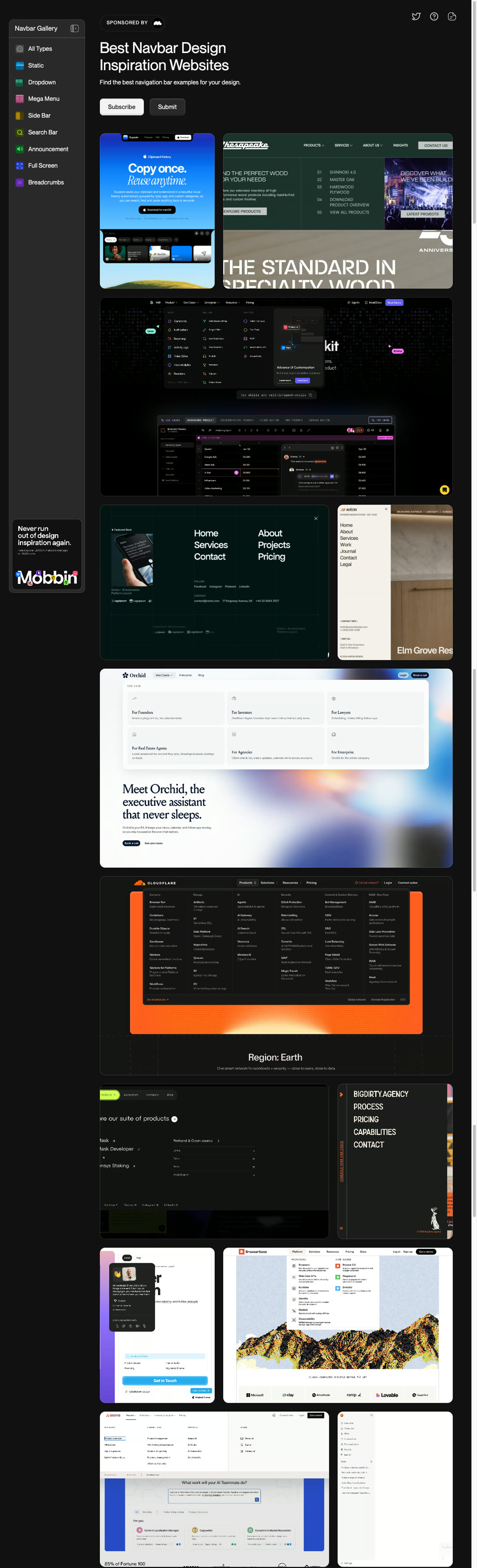 Screenshot of navbar.gallery