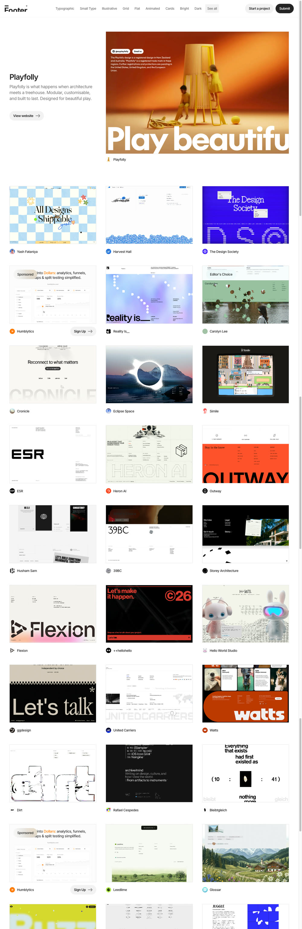 Screenshot of footer.design