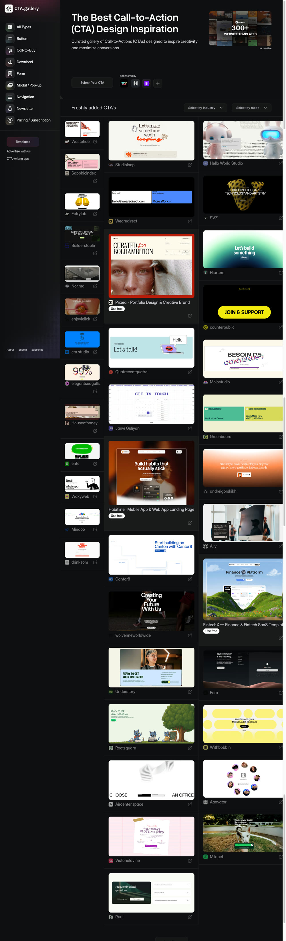 Screenshot of cta.gallery