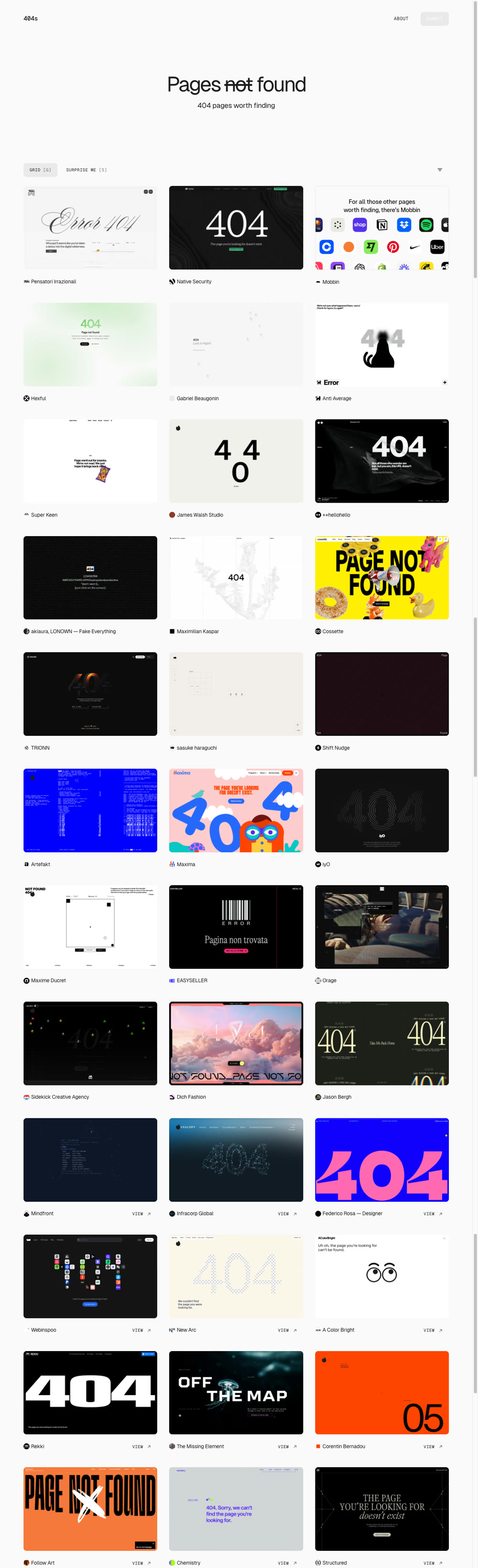 Screenshot of 404s.design